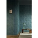 Luxury Iridescent Teal Blue Wallpaper · Casamance Le Velours 3 77930814