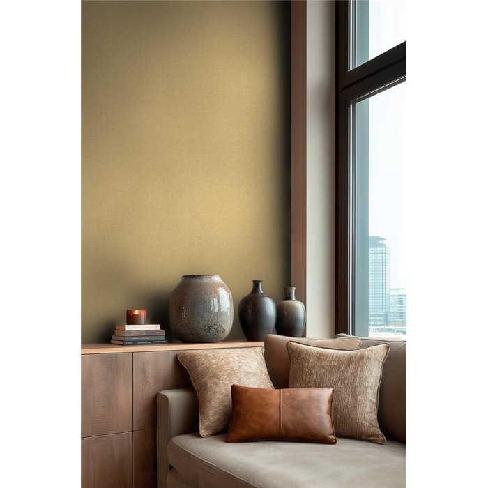 Papel pintado liso con textura de lino en beige ·  2029399883