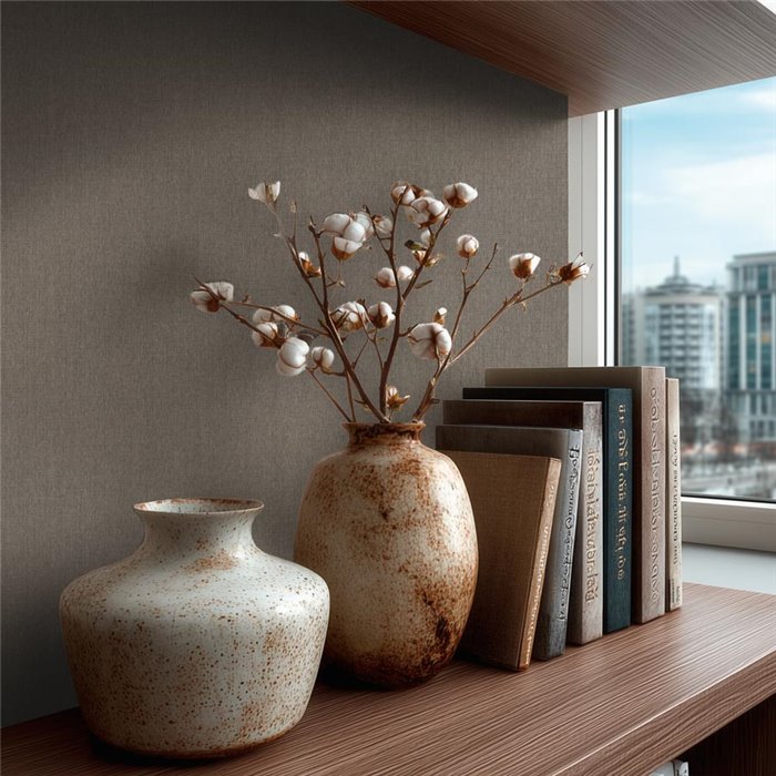 Dark Grey Textured Fabric Wallpaper ·  2029399884