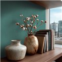 Papel pintado liso efecto textil azul turquesa ·  2029399885