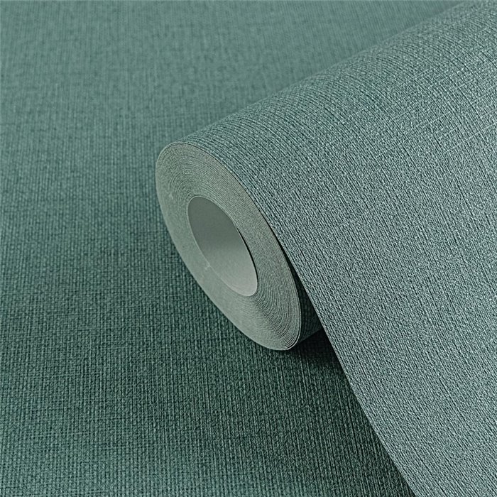 Papel pintado liso efecto textil azul turquesa ·  2029399885