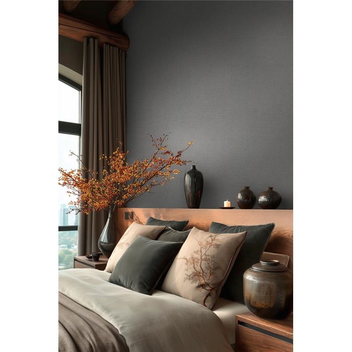 Papel pintado texturizado gris lino ·  2029399887