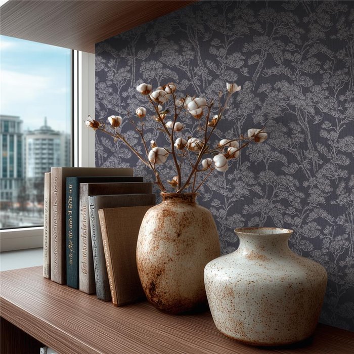 Branches de pin grises sur fond bleu marine ·  2029790011