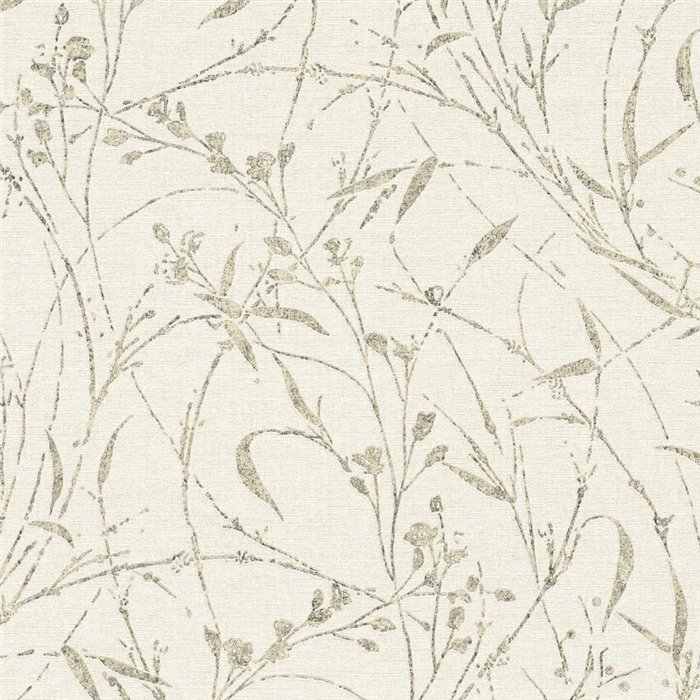 Papel pintado con diseño floral botánico en tonos neutros ·  2029790041