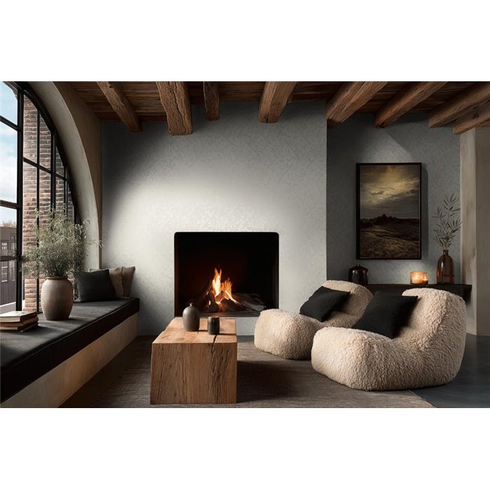 Papel pintado en tonos crema con diseño vegetal estilizado ·  2029790044