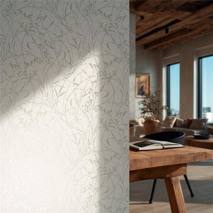 Cream wallpaper with stylized botanical design ·  2029790044