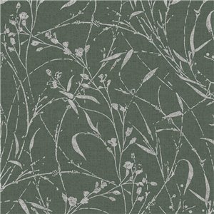 Floral branches on serene green wallpaper