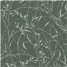 Papier peint branches fleuries sur fond vert · 2029790045