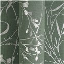 Papel pintado con ramas y flores sobre fondo verde ·  2029790045