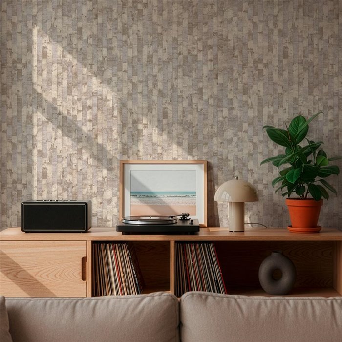 Papel pintado estilo geométrico con textura ténue ·  2029790081