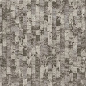 Papier peint effet panneaux texturés gris et beige