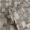 Papel pintado de efecto listones en relieve gris y beige ·  2029790082