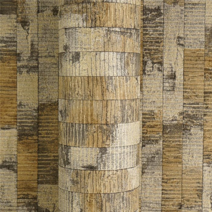 Papel pintado imitación listones de madera envejecida ·  2029790084