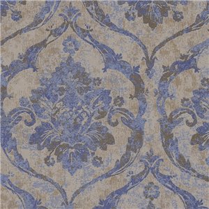 Papel pintado damasco azul vintage