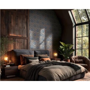 Vintage Blue Damask Wallpaper 2