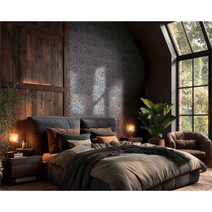 Vintage Blue Damask Wallpaper ·  2029790191