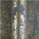 Papel pintado damasco en azul verdoso con efecto desgastado ·  2029790192