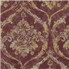 Papier peint damas baroque en tons vin et or