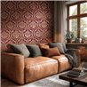 Baroque Damask Wallpaper in Wine and Gold Tones · 2029790193