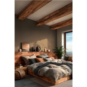 Papel pintado trama de mimbre en tonos beige 2