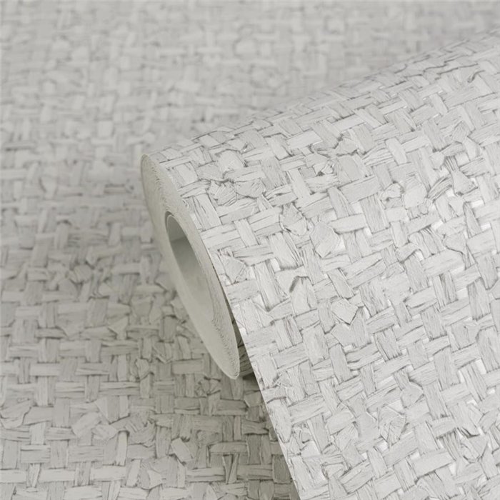 Papel pintado efecto tejido gris claro ·  2029791122