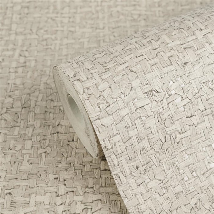 Papel pintado de textura tejida beige claro ·  2029791123