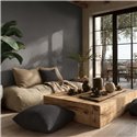 Papel pintado trenzado gris con efecto metálico ·  2029791125