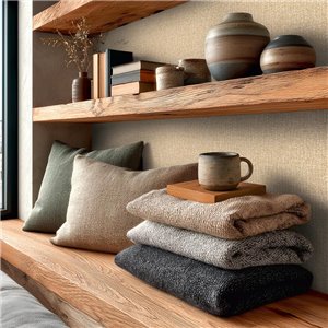 Beige Natural Woven Texture Wallpaper 2