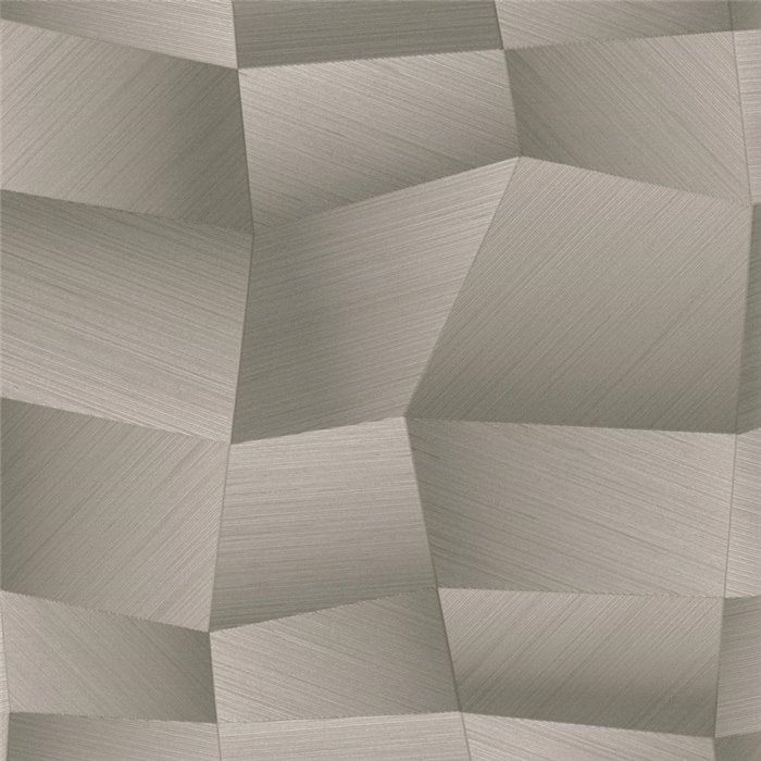 Papel pintado geométrico en tonos grises con textura 3D ·  2029791972