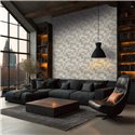 Geometric Grey Wallpaper with 3D Texture ·  2029791972