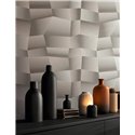 Papel pintado geométrico en tonos grises con textura 3D ·  2029791972
