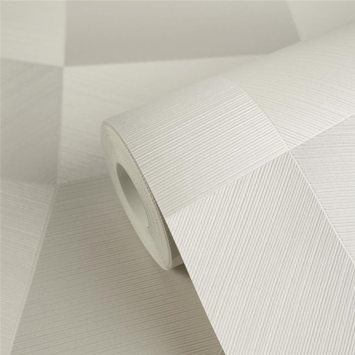 Papel pintado geométrico relieve en blanco roto ·  2029791973