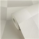 Papel pintado geométrico relieve en blanco roto ·  2029791973