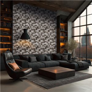 Contemporary wallpaper with 3D geometric texture 2