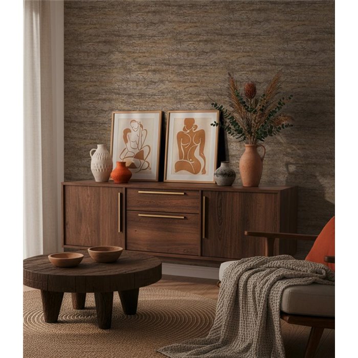 Papier peint effet pierre naturelle marron ·  2029791991