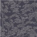 Grey Pine Branches on Navy Wallpaper ·  2029790011