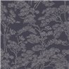 Grey Pine Branches on Navy Wallpaper