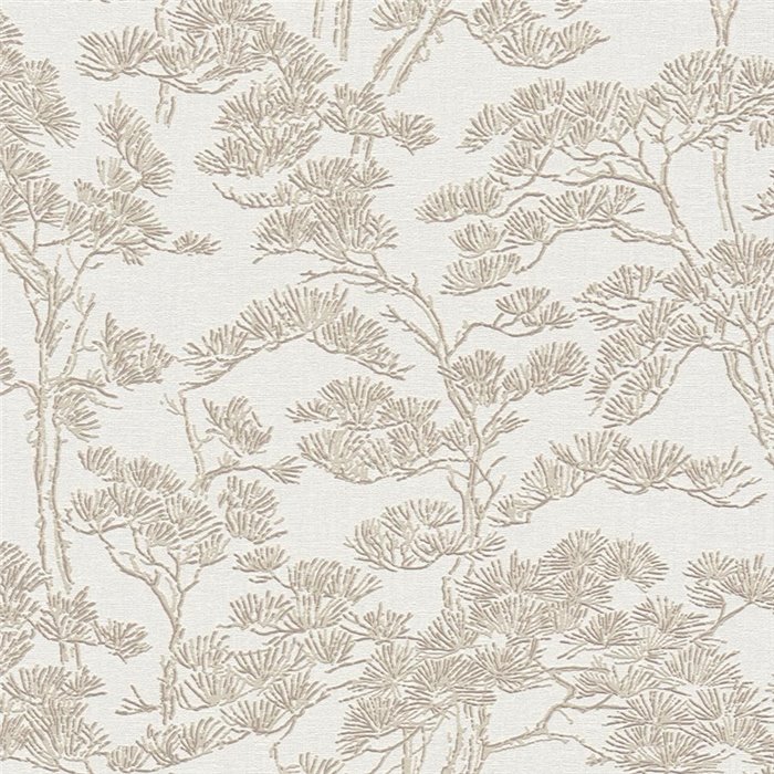 Pine Branch Wallpaper in Neutral Tones ·  2029790012