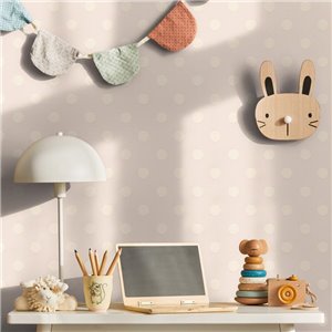 Papel pintado lunares blancos sobre fondo gris claro 2