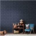 Tapete mit weißen Punkten auf marineblauem Hintergrund ·  2029363368