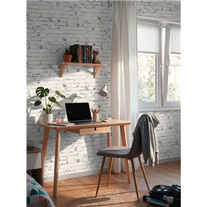 Industrielles Tapete im weißen Ziegel-Design 2
