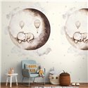 Mural de pared infantil con osito en la luna ·  792885