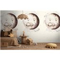 Mural de pared infantil con osito en la luna ·  792885