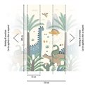 Children’s dinosaur wall mural with palms ·  792887
