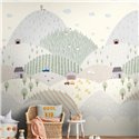 Mural de pared infantil de paisaje rural ilustrado ·  792891