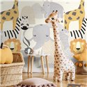 Kinder-Wandbild mit illustrierten Safari-Tieren ·  792893