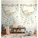 Sleeping leopard cub wall mural in a hammock ·  792896