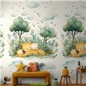 Mural de pared infantil con leopardos dormidos ·  792897