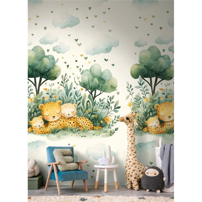Mural panoramique enfant avec léopards endormis ·  792897