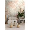Mural de pared hojas tropicales en tonos pastel · 388551